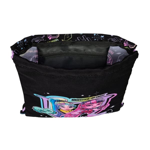 Rygsæk med Snore Monster High Sort 26 x 34 x 1 cm