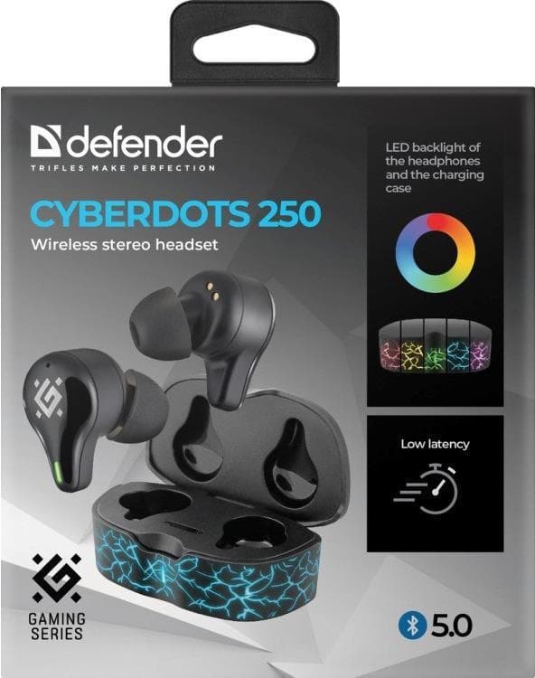 Defender-hörlurar BLUETOOTH CYBERDOTS 250 GAMING BLACK
