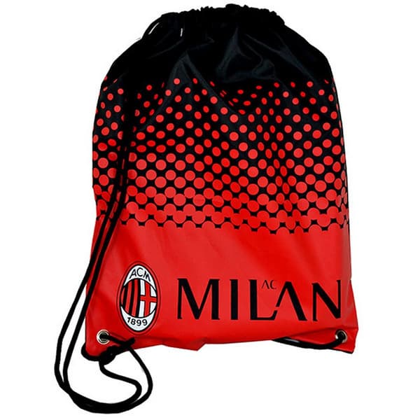 AC Milan Official Fade Football Crest Design Gym Bag Red/Black One Size