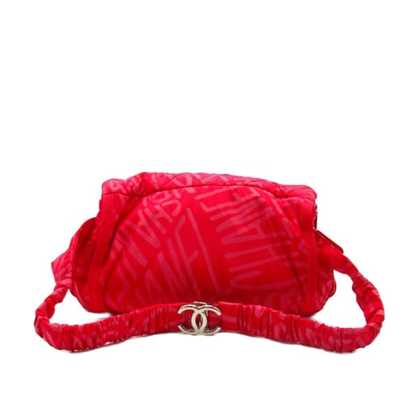 Pre-owned Chanel Printed Nylon Coco Neige Convertible Backpack Pink