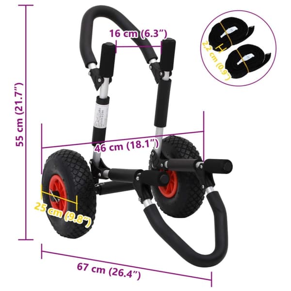 vidaXL kajakvogn 45 kg foldbar aluminium