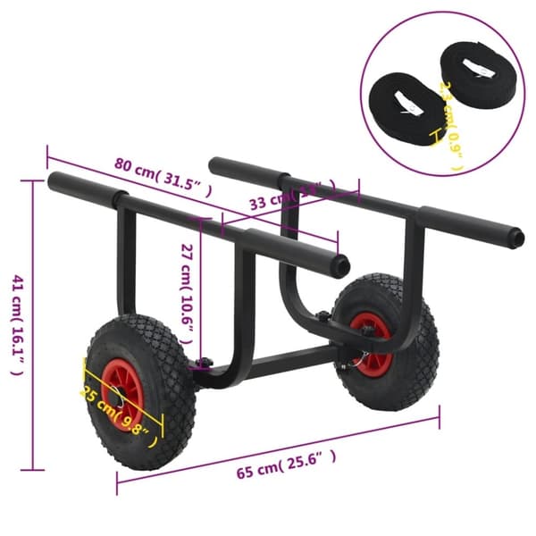 vidaXL Kajakktralle 90 kg aluminium
