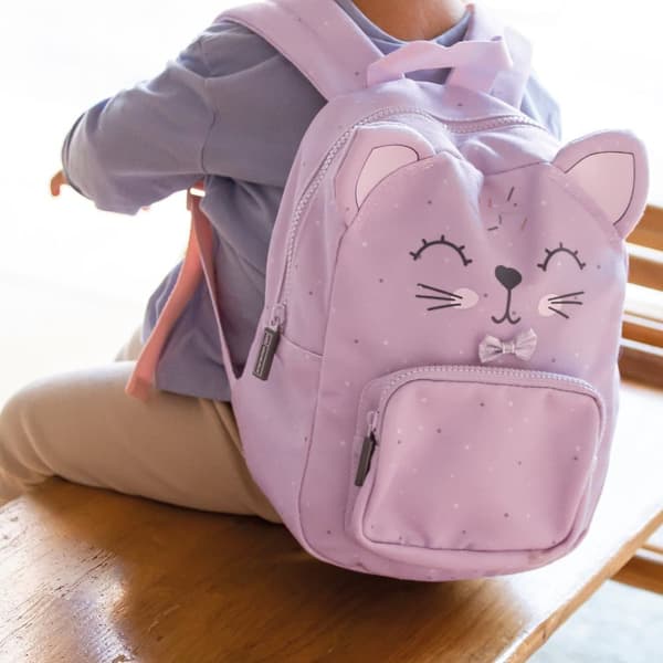 Mini-reppu, vaaleanpunainen kissa