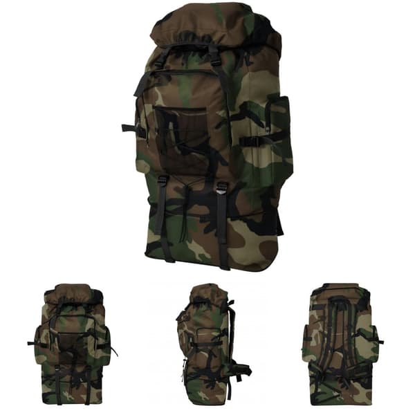 The Living Store Militærygsæk XXL 100 l Camouflage -  Rygsække