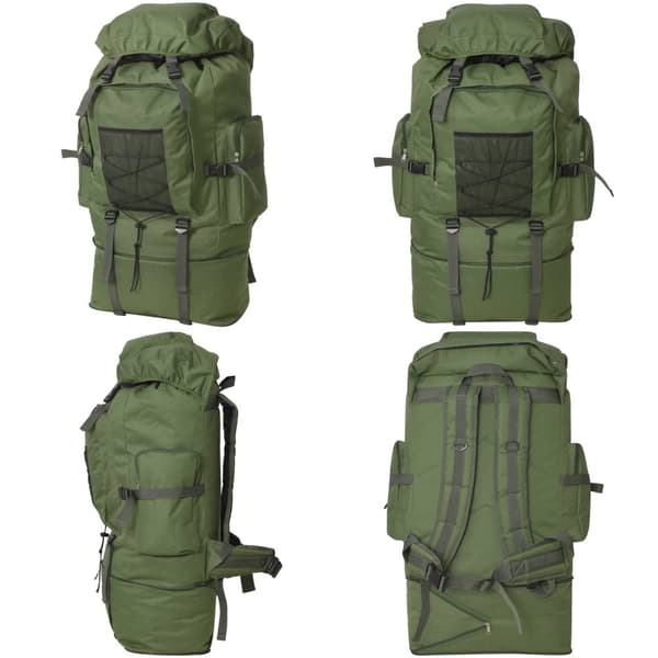 Militærinspireret rygsæk XXL 100 l grøn -  - Home & Living