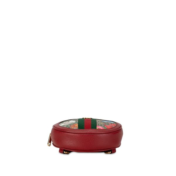Pre-owned Gucci Mini GG Supreme Flora Round Ophidia Backpack Red