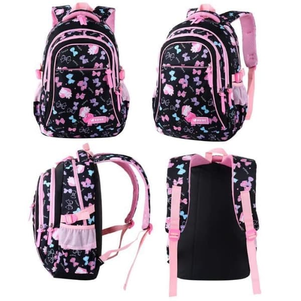Primary Girl Schoolbag CP Child - Skolryggsäck CE2 Elementary Set med 3 delar med matkassar och pennfodral för