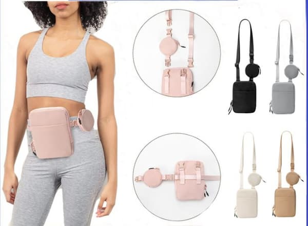 INF Muunnettava Crossbody olkalaukku irrotettavilla taskuilla