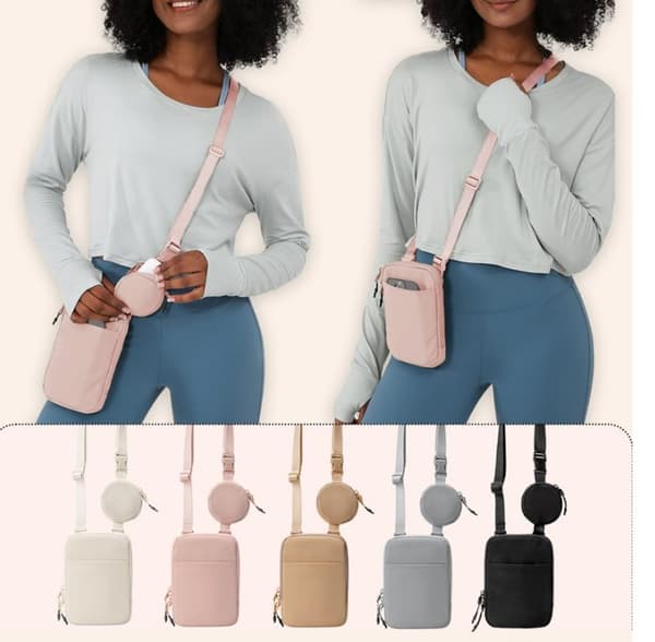 INF Muunnettava Crossbody olkalaukku irrotettavilla taskuilla