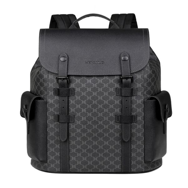 INF Svart PVC-ryggsekk for laptop og reise