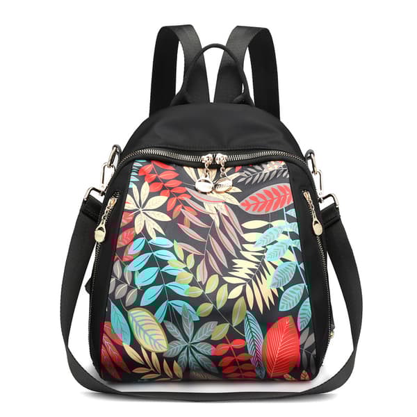INF Nylon Dual Shoulder Ryggsäck Leaves