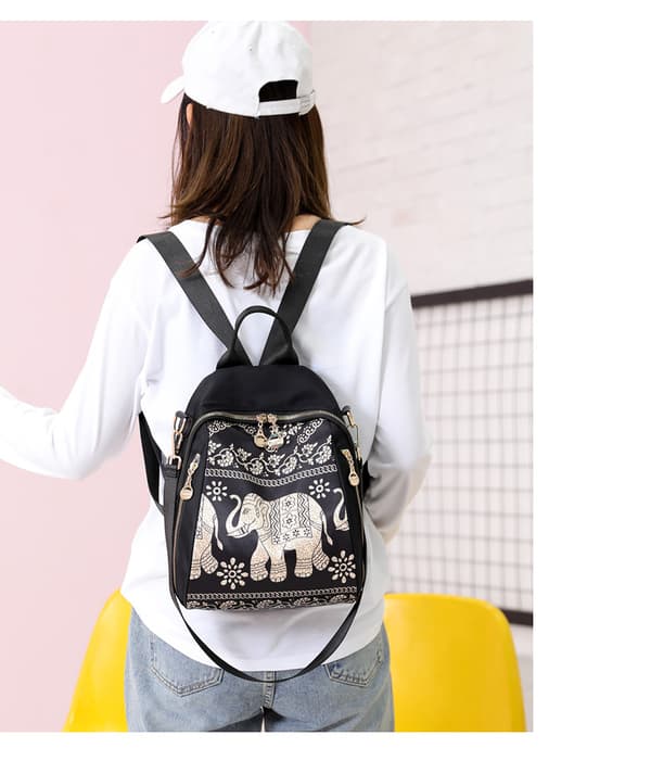 INF Nylon Dual Shoulder Ryggsäck Elephants