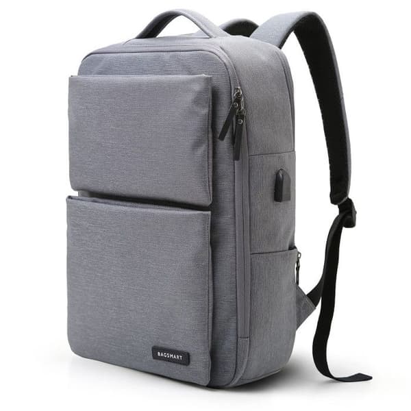Bagsmart 15,6" ansluten datorryggsäck - Heather Grey
