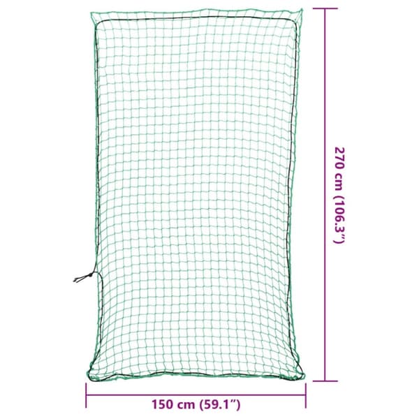 vidaXL Lastnät med elastiskt rep grön 2,7x1,5 m PP