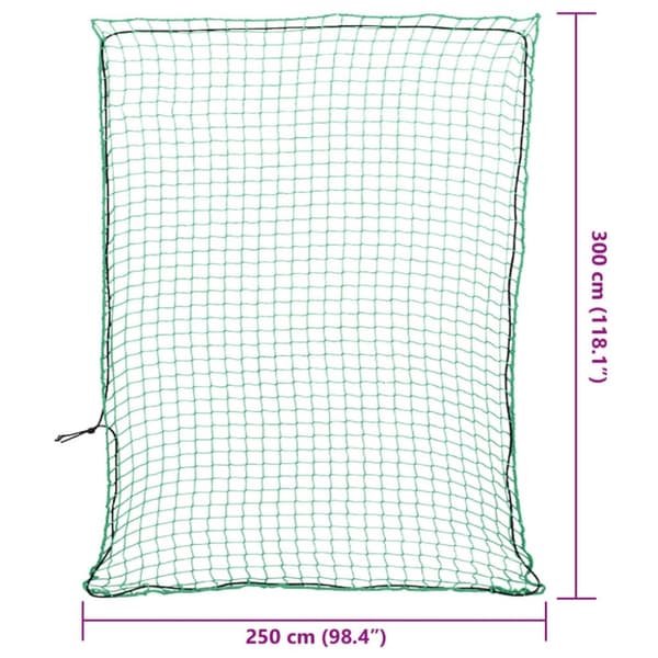 vidaXL Lastnät med elastiskt rep grön 3x2,5 m PP