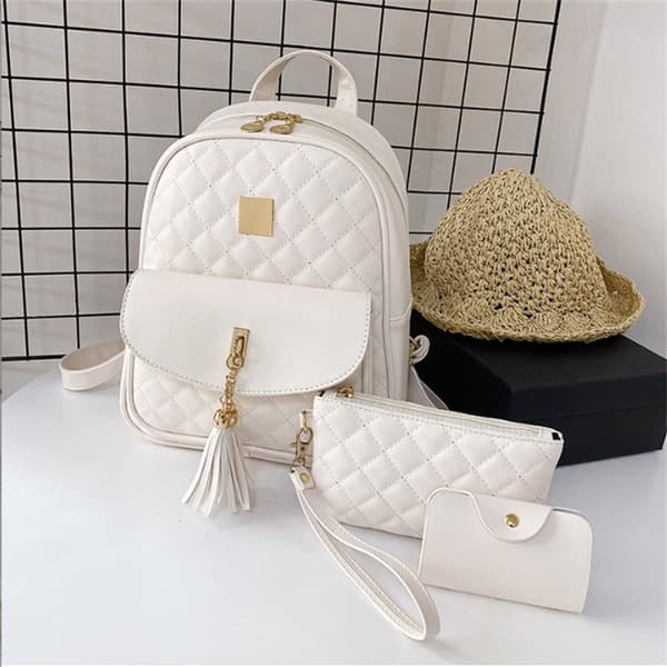 INF Chic quiltad ryggsäcksväska i 3 delar