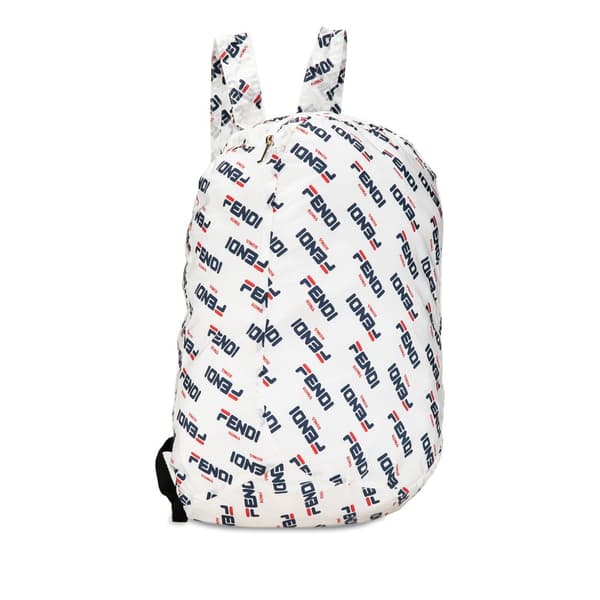 Pre-owned Fendi x Fila Mania Packable Backpack White