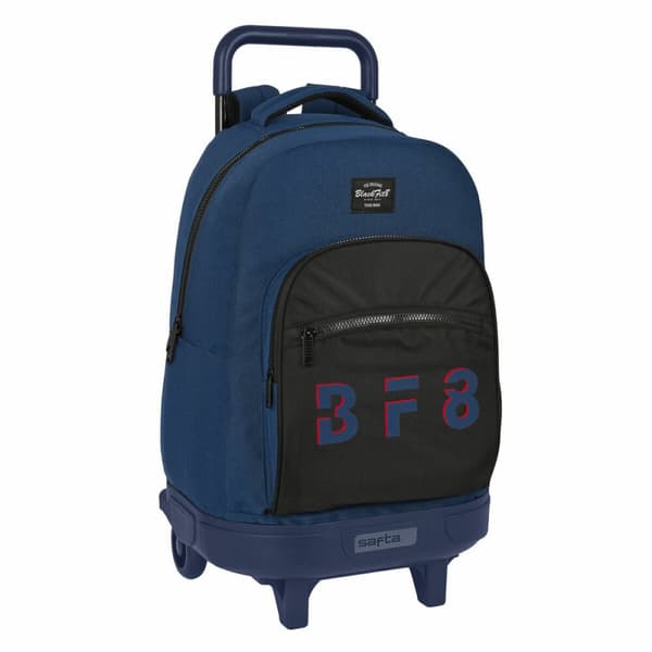 Skolväska med hjul BlackFit8 Urban Svart Marinblå (33 x 45 x 22 cm)