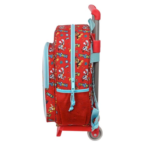 Skolerygsæk med Hjul The Paw Patrol Funday Blå Rød 26 x 34 x 11 cm