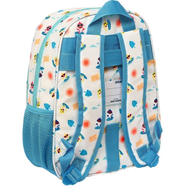 Skoletaske Baby Shark Surfing Blå Hvid 26 x 34 x 11 cm
