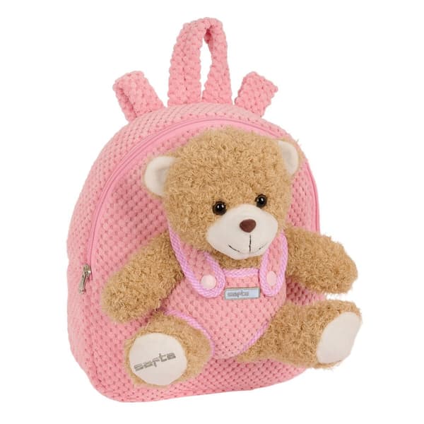 Børnetaske Safta Bjørnebamse Pink 23 x 27 x 7,5 cm