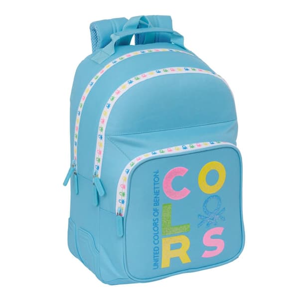 Koululaukku Benetton Spring Celeste 32 x 42 x 15 cm