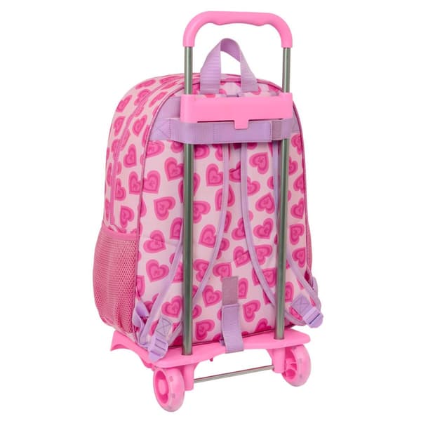 Skolväska med hjul Barbie Love Rosa 33 x 42 x 14 cm