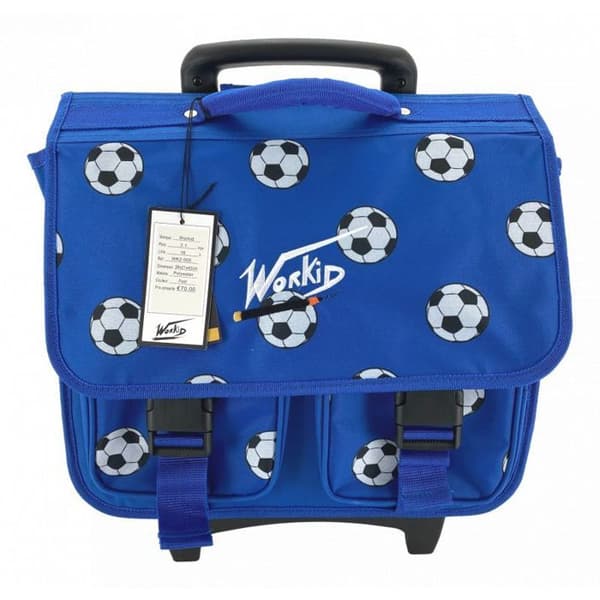 Skolväska med vagn + gratis pennfodral "Workids" - Fotboll