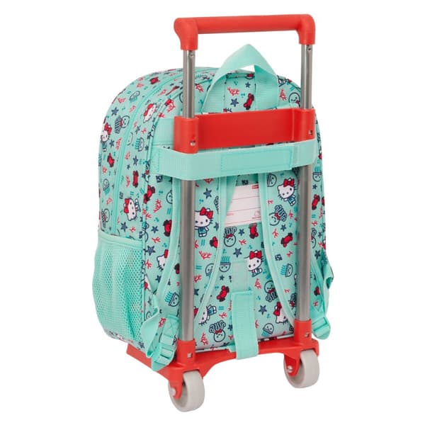 Skolerygsæk med Hjul Hello Kitty Sea lovers Turkisblå 26 x 34 x 11 cm