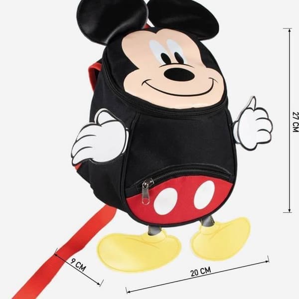 Musse Pigg svart barnryggsäck (9 x 20 x 27 cm) - Musse Pigg