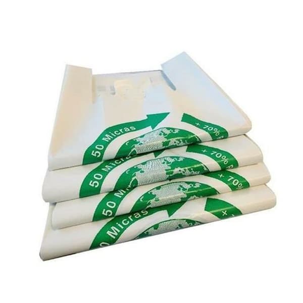 Shoppingväska Vit Biologiskt nedbrytbar 50 x 60 cm