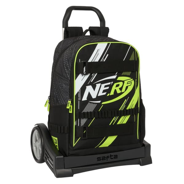 Skolväska med hjul Nerf Get ready Svart 31 x 44 x 17 cm