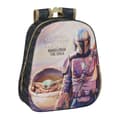 Miniatyrbild 1 av 3: Barnryggsäck 3D The Mandalorian Svart Beige 27 x 33 x 10 cm