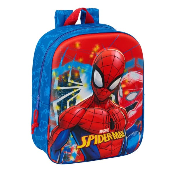 Skolryggsäck Spider-Man Röd Marinblå 22 x 27 x 10 cm 3D