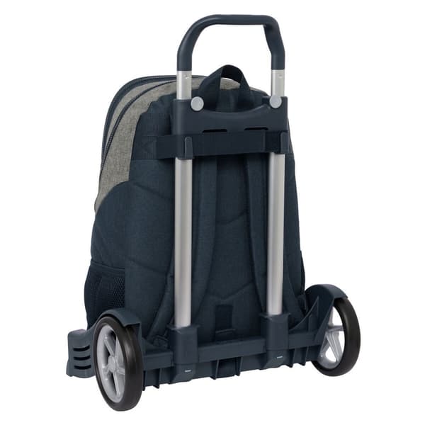 Skolerygsæk med Hjul Kappa Dark navy Grå Marineblå 32 x 44 x 16 cm