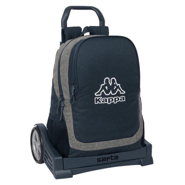 Skolerygsæk med Hjul Kappa Dark navy Grå Marineblå 32 x 44 x 16 cm