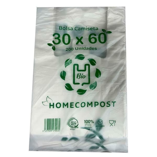Handlepose 200 enheter Biologisk nedbrytbart Hvit 30 x 60 cm