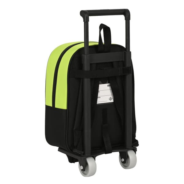 Skoleryggsekk med Hjul Real Betis Balompié Svart Lime 22 x 27 x 10 cm