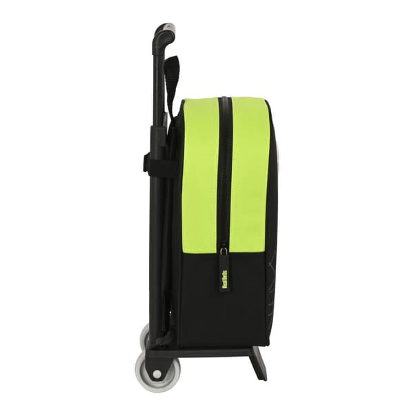 Skoleryggsekk med Hjul Real Betis Balompié Svart Lime 22 x 27 x 10 cm