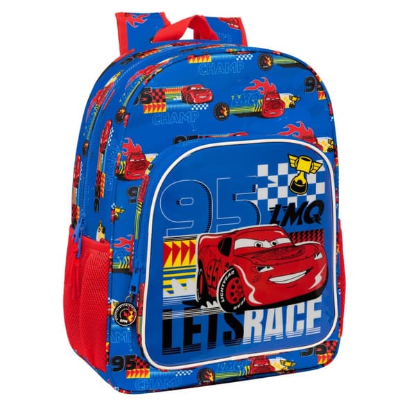 Skolebag Cars Race ready Blå 33 x 42 x 14 cm