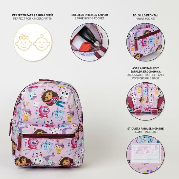 Skolebag Gabby's Dollhouse Rosa 22 x 27 x 9 cm