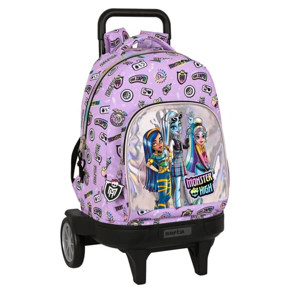 Reppu pyörillä Monster High Best boos Liila 33 X 45 X 22 cm