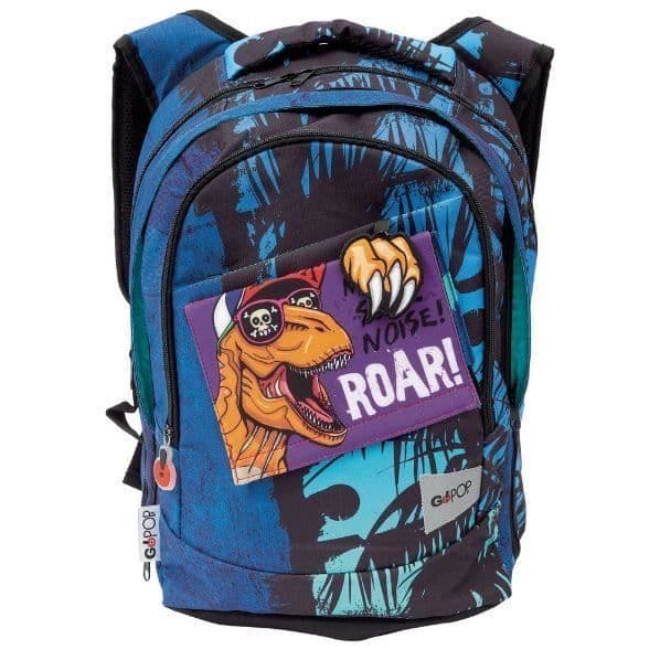 Auguri Preziosi Rund T-rex expanderbar skolryggsäck