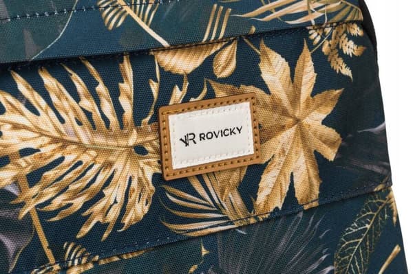 Klassisk polyesterrygsæk til kvinder med plantemønster - Rovicky