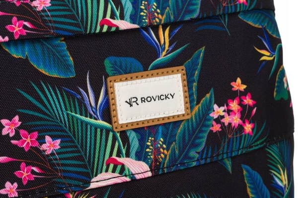 Klassisk polyesterrygsæk til kvinder med plantemønster - Rovicky