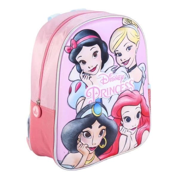 Ryggsäck - DISNEY PRINCESS - 3D Prinsessor - Rosa - Barn - Dagis
