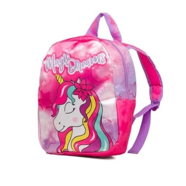 Dagisryggsäck - Enhörning - Rosa och Flerfärgad - Polyester - 22x27x8,5 cm