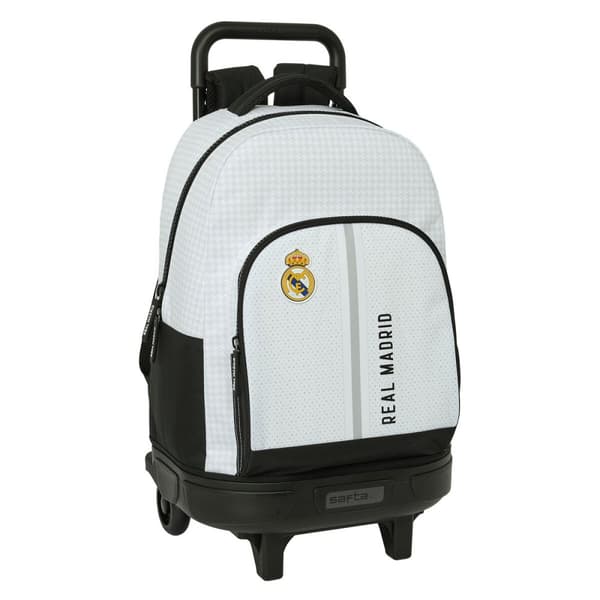 Reppu pyörillä Real Madrid C.F. 24/25 Valkoinen Harmaa 33 x 45 x 22 cm