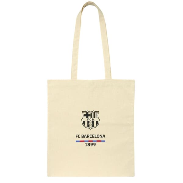 Laukku F.C. Barcelona Beige Puuvilla