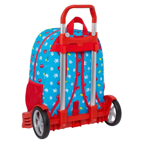 Skolväska med hjul Mickey Mouse Clubhouse Fantastic Blå Röd 33 x 42 x 14 cm